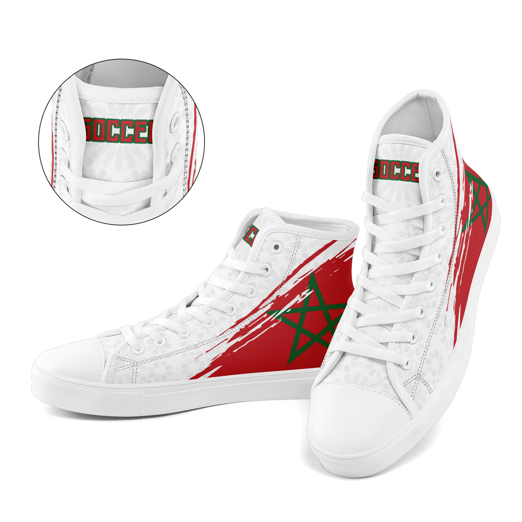 Custom Morocco 2026 World Cup Sneakers DIY Country Flag Running Shoes Lightweight Sport Shoes Gift for Football Fans Personalized Team Name and Logo FN024-F009090-5