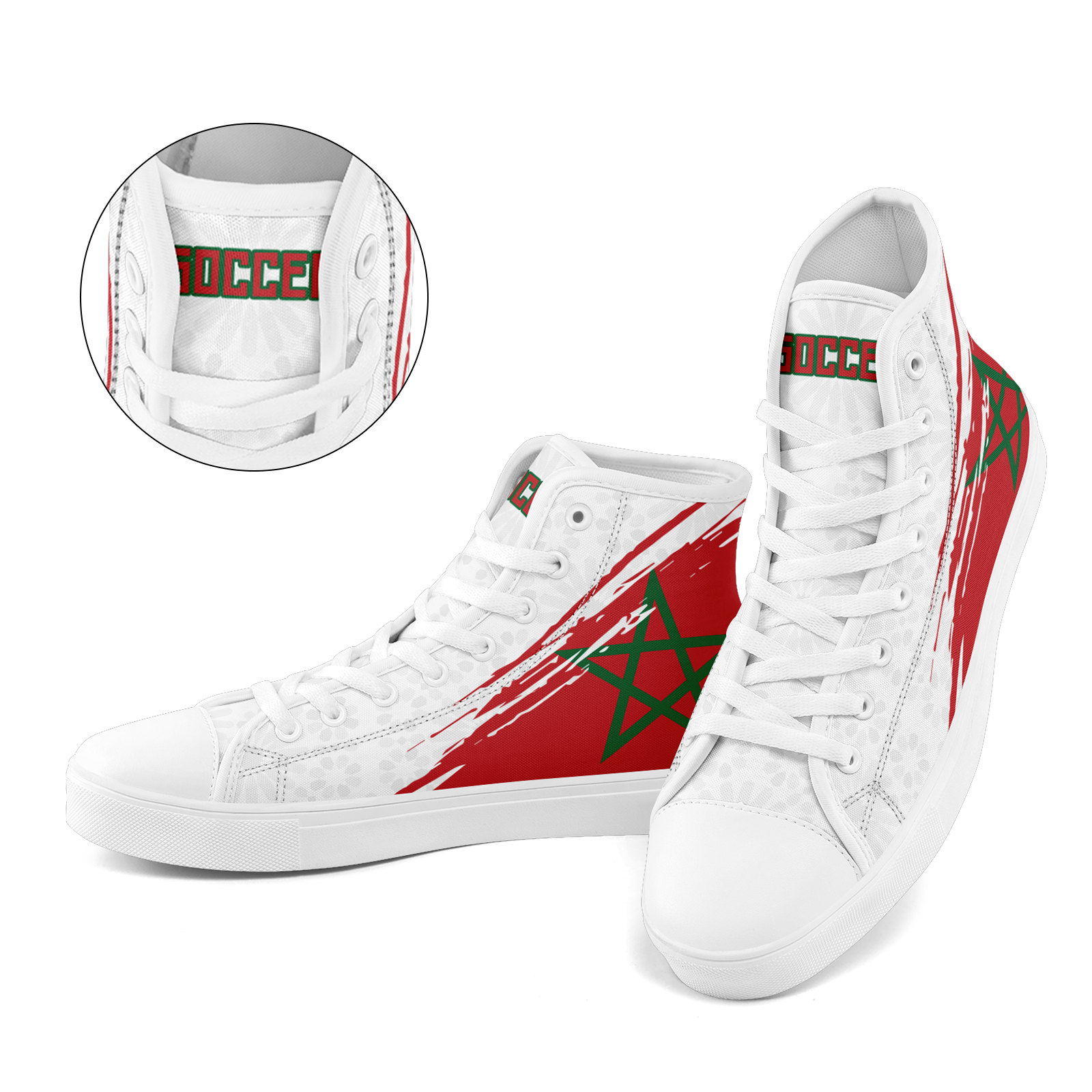 Custom Morocco 2026 World Cup Sneakers DIY Country Flag Running Shoes Lightweight Sport Shoes Gift for Football Fans Personalized Team Name and Logo FN024-F009090-5