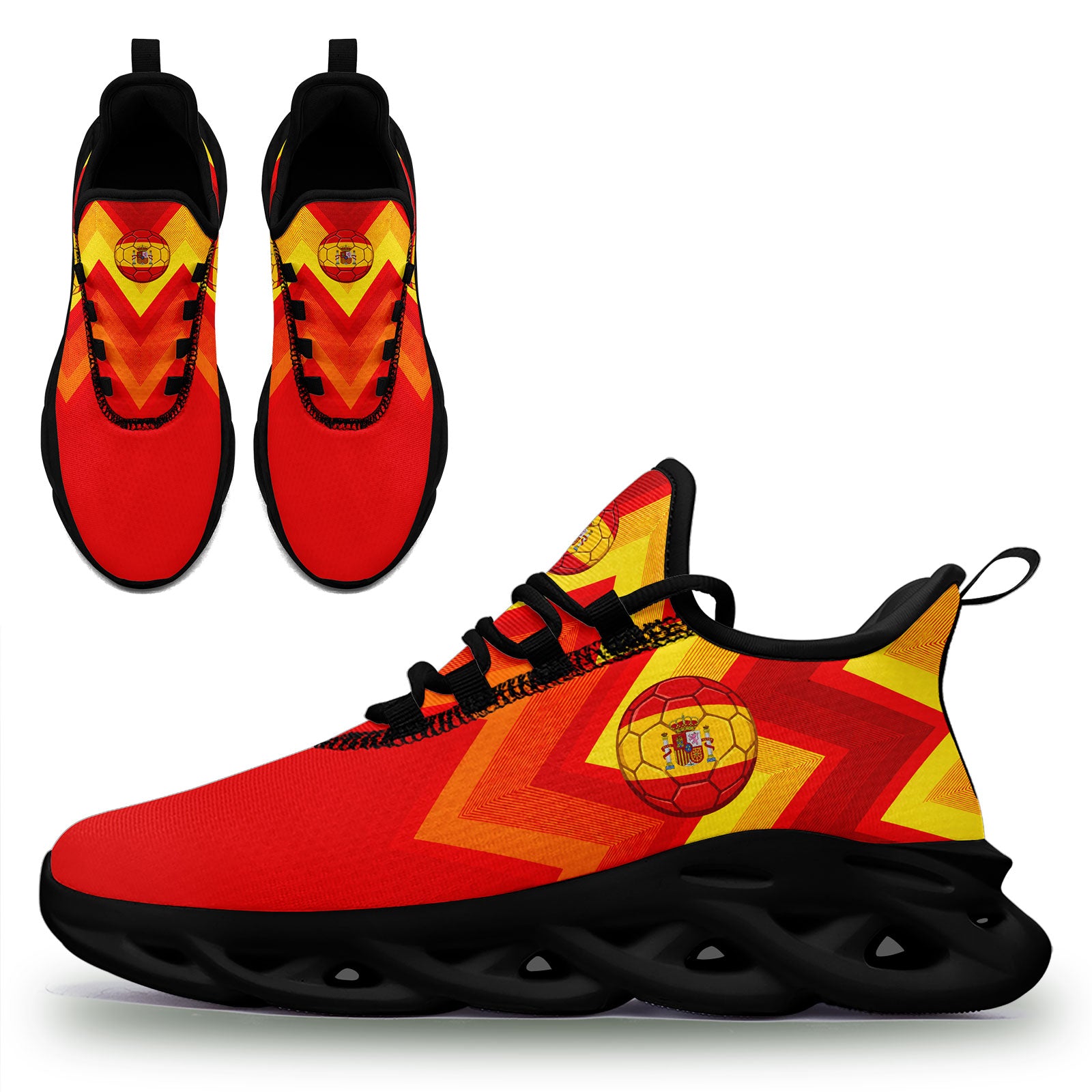 Custom 2026 World Cup Spain Sneakers DIY Country Flag Running Shoes Lightweight Sport Shoes Gift for Football Fans Personalized Team Name and Logo FN003-F027068-4