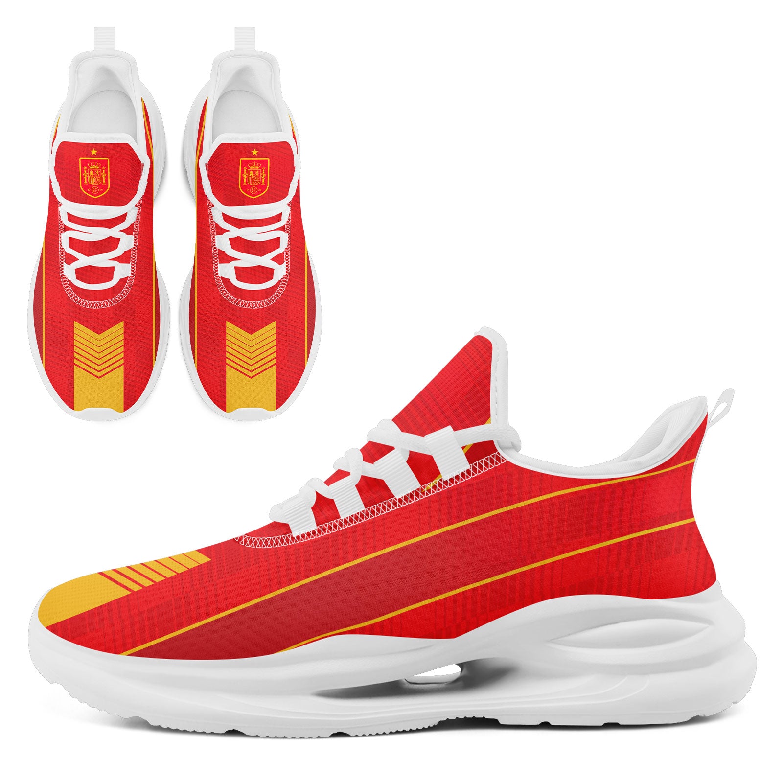 Custom Spain 2026 World Cup Sneakers DIY Country Flag Running Shoes Lightweight Sport Shoes Gift for Football Fans Personalized Team Name and Logo FN079-F020028-4