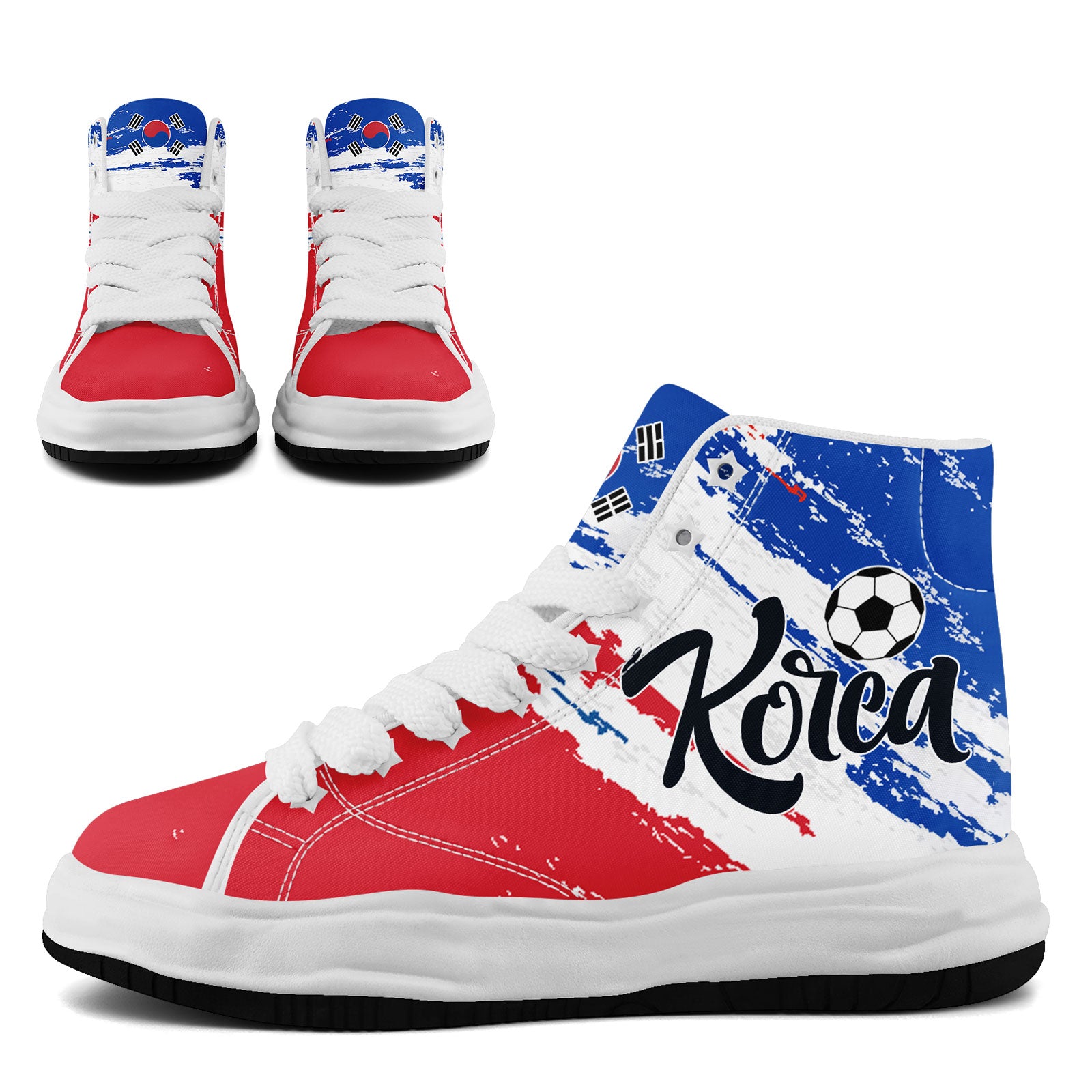 Custom South Korea 2026 World Cup Sneakers DIY Country Flag Running Shoes Lightweight Sport Shoes Gift for Football Fans Personalized Team Name and Logo FN039-F009106-2