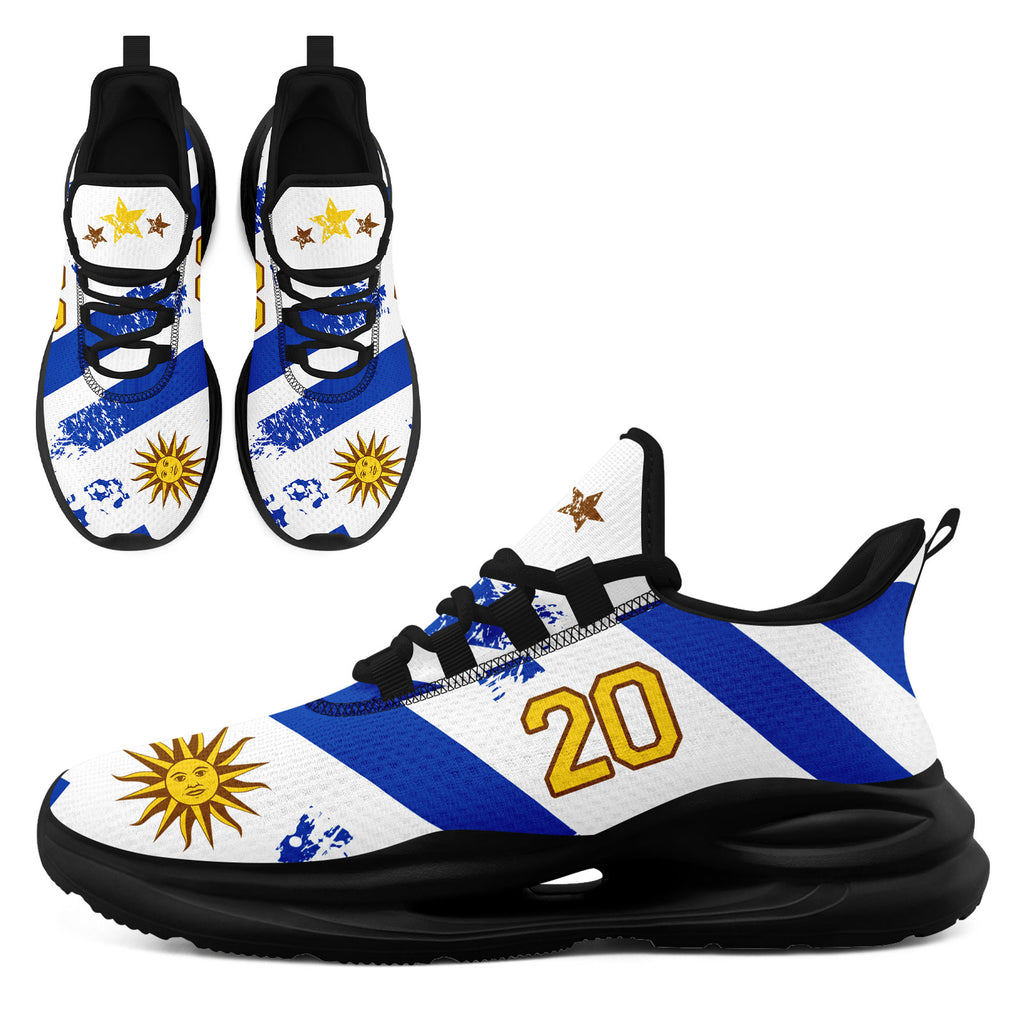 Custom Uruguay 2026 World Cup Sneakers DIY Country Flag Running Shoes Lightweight Sport Shoes Gift for Football Fans Personalized Team Name and Logo FN079-F009123-9