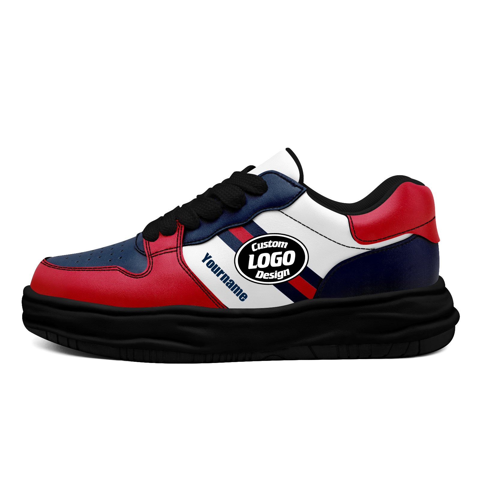 Custom Red Blue New England Shoes Personalized Sneaker FN032-D020389-26