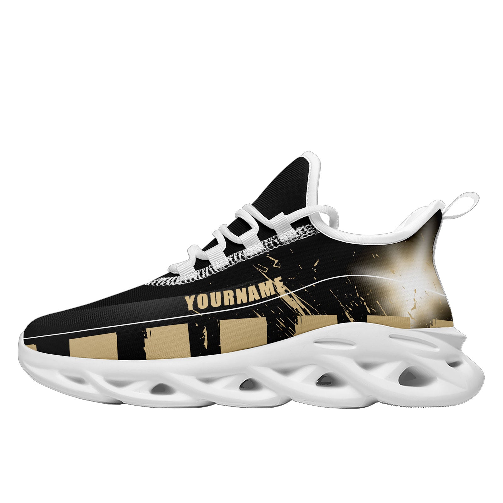 Custom Black Yellow New Orleans MaxSoul Shoes and Hat Combo Offer Personalized Combo ZH-D020264-19