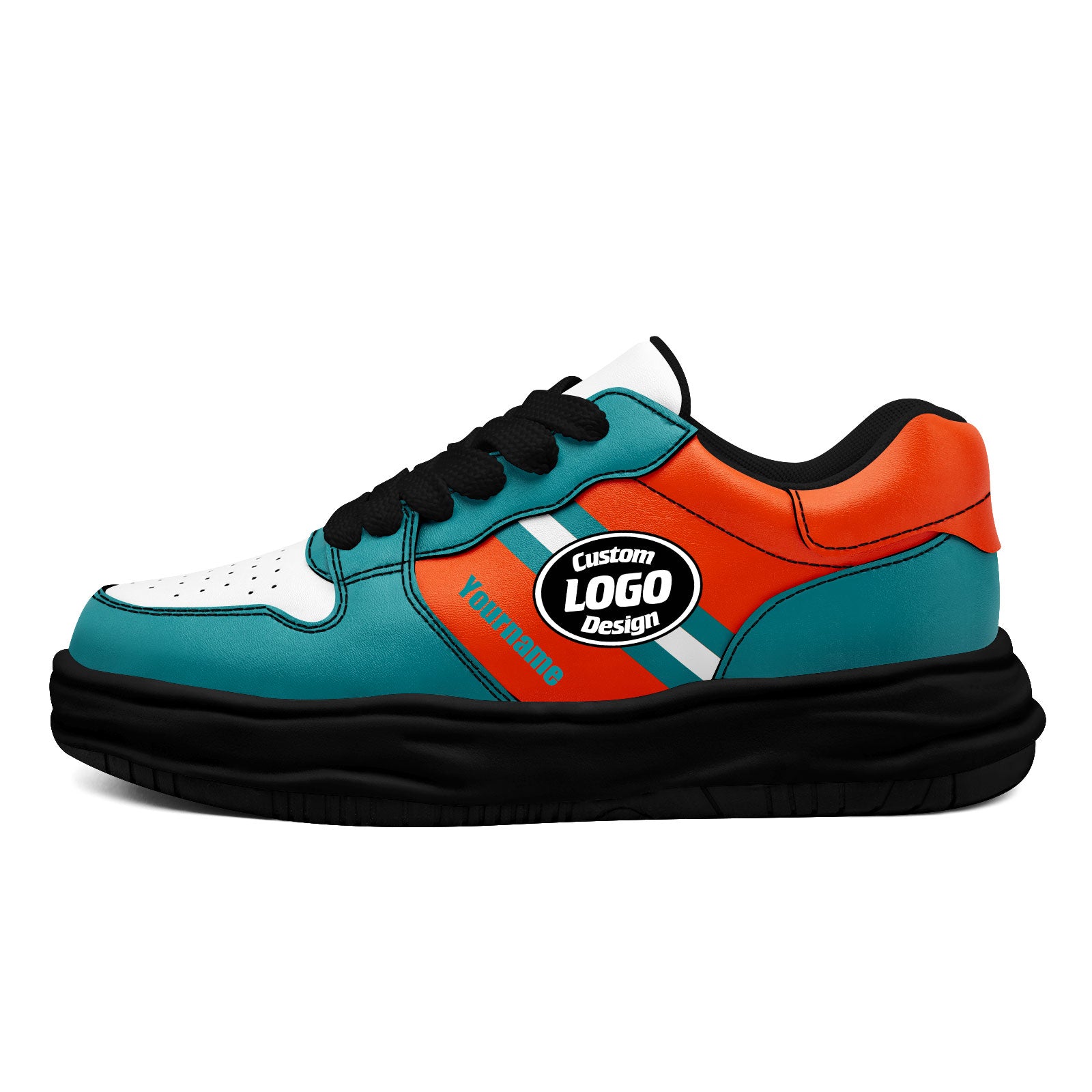 Custom Green Orange Miami Shoes Personalized Sneaker FN032-D020389-24