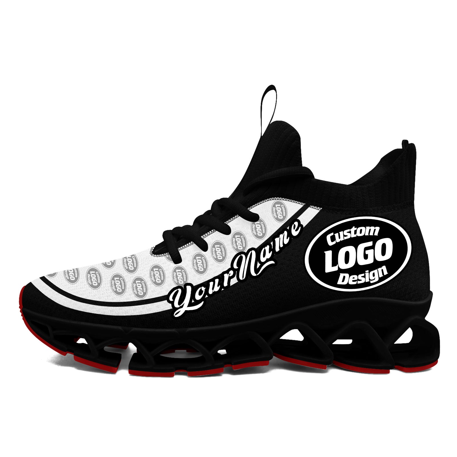 Custom Black White Maxsoul Shoes Personalized Sneaker FN030XD-D020388-8