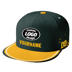 Custom Green Yellow Green Bay Hat Sport Design Cap Stitched Adjustable Personalized PR067B-D020261-13