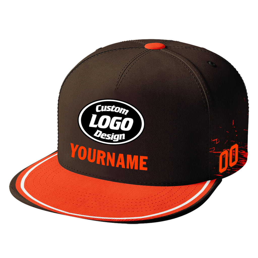 Custom Brown Orange Cleveland Football Jersey and Hat Combo Offer Personalized Combo ZH-D020326-8