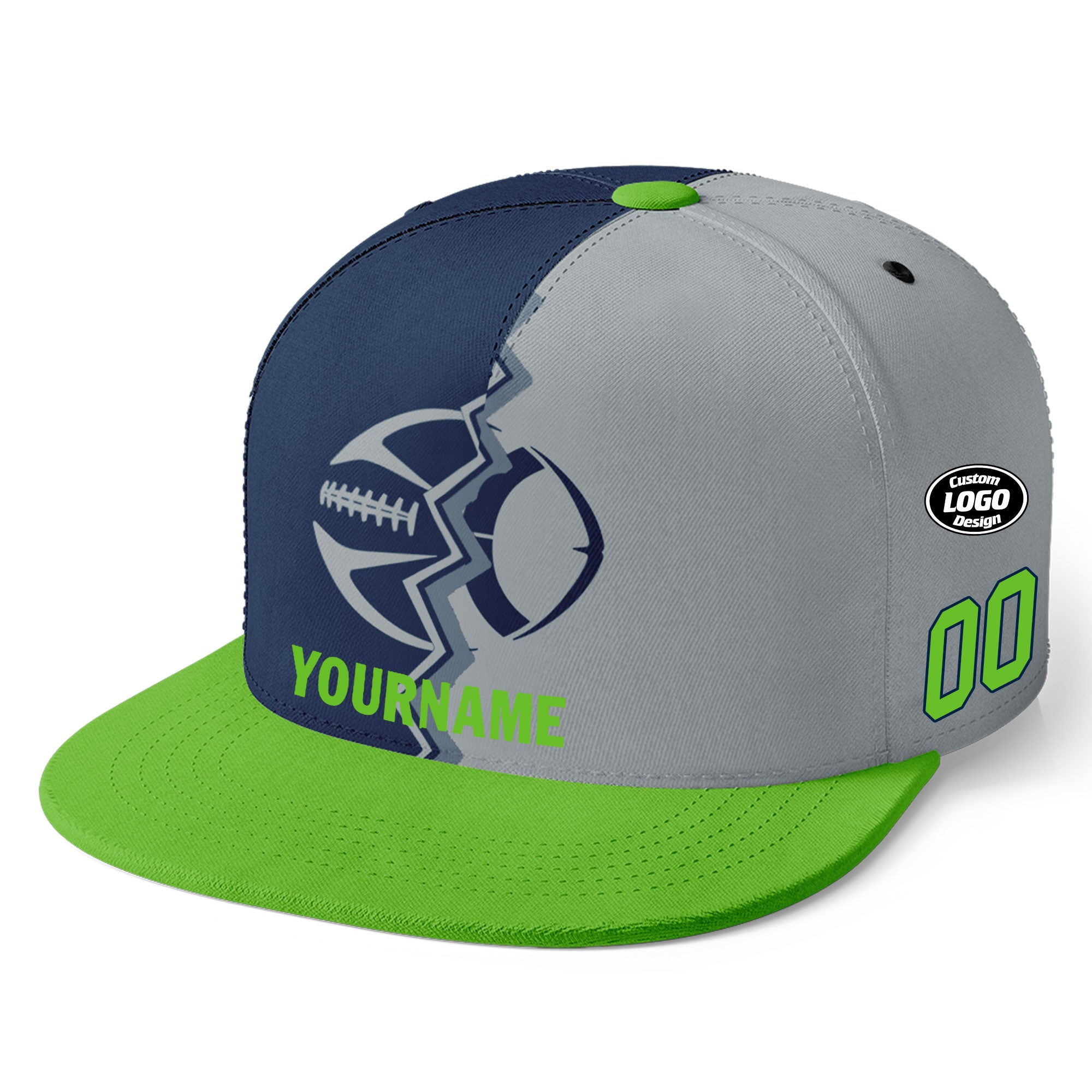 Custom Blue Grey Washington MaxSoul Shoes and Hat Combo Offer Personalized Combo ZH-D028017-14