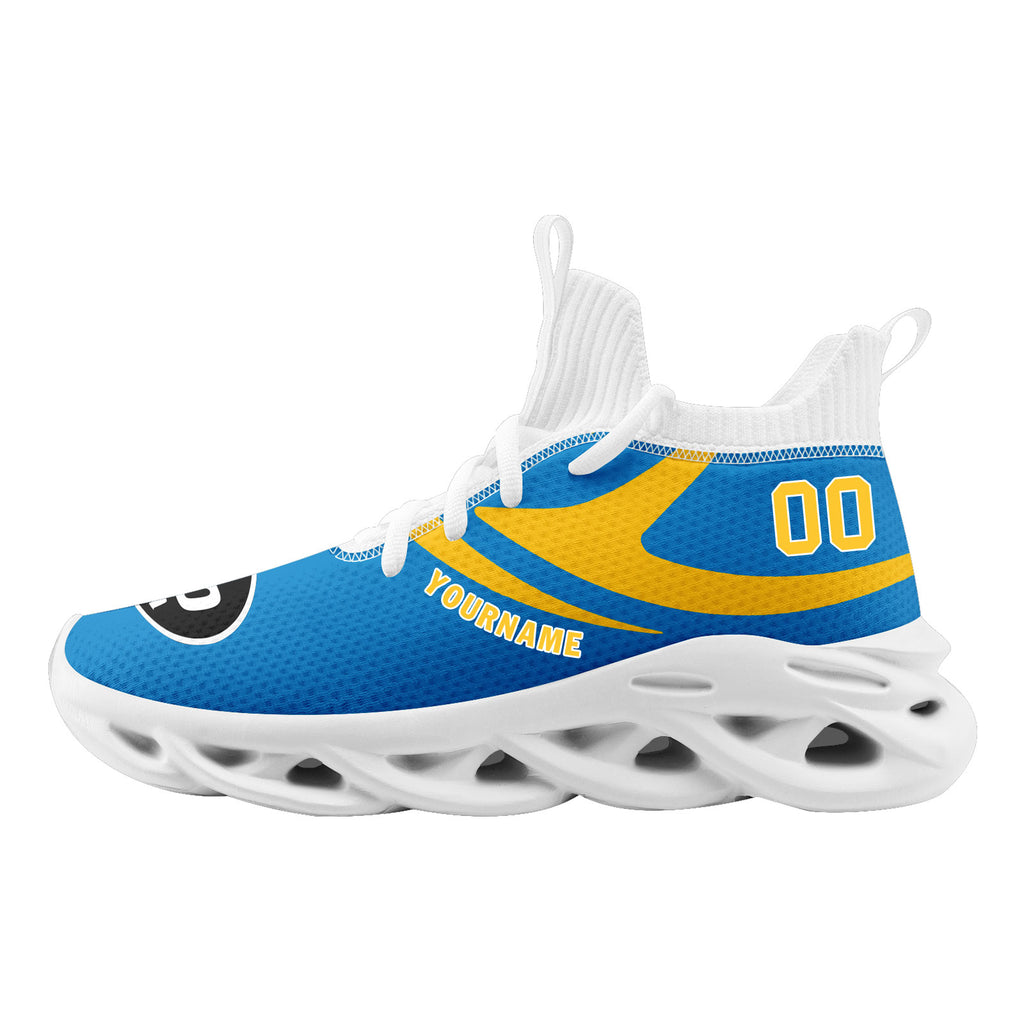 Custom Blue Los Angeles Football Jersey and Sports Shoes Combo Offer Personalized Combo ZH-D025008-24