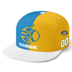 Custom Yellow Blue California Hat Sport Design Cap Stitched Adjustable Personalized PR067B-D028017-27