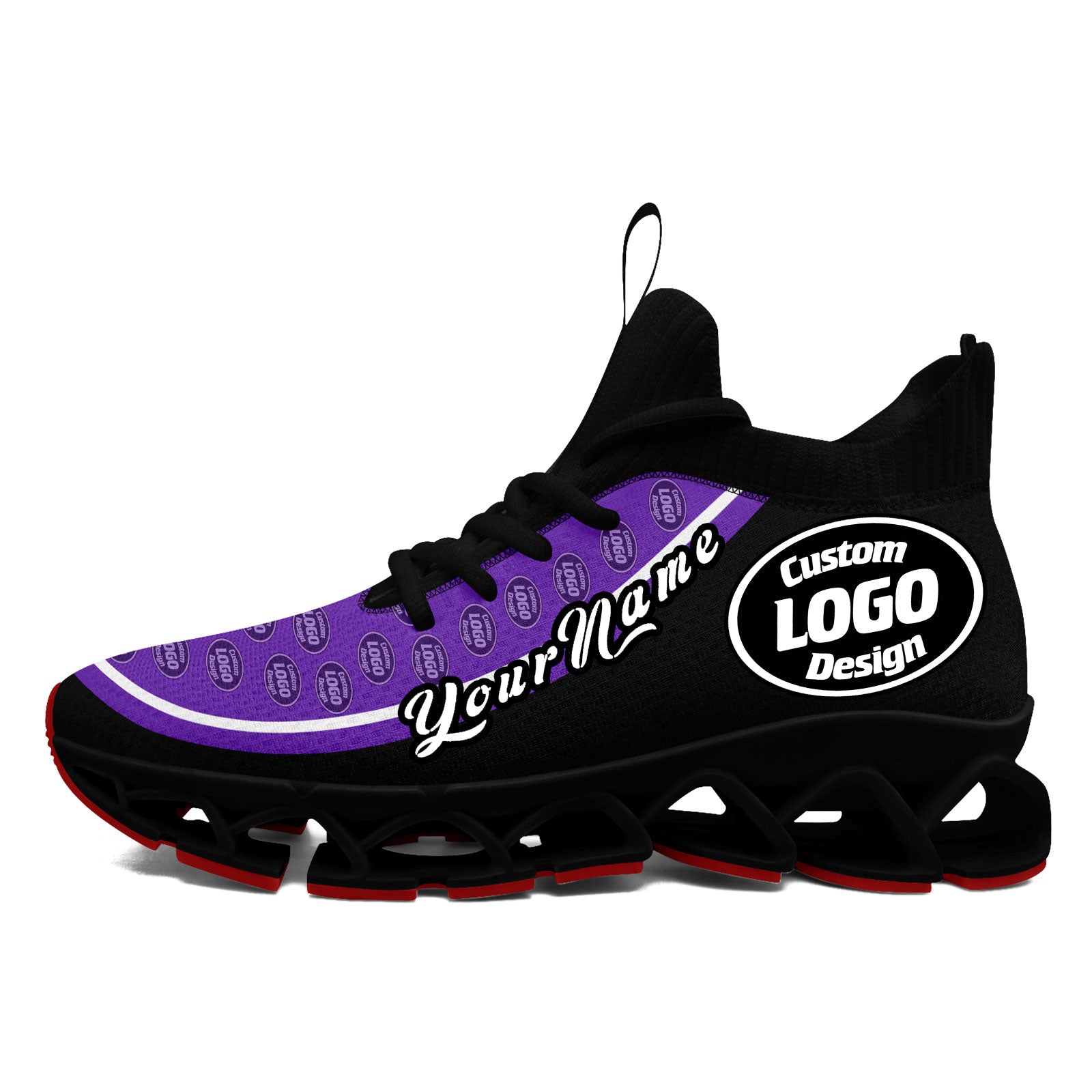 Custom Purple Black Maxsoul Shoes Personalized Sneaker FN030XD-D020388-15