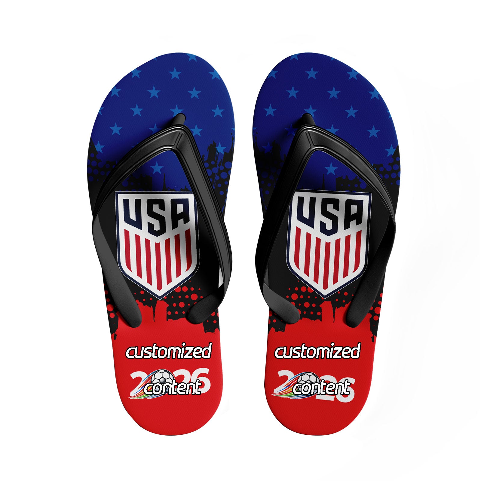 Custom United States 2026 World Cup Sneakers DIY Country Flag Running Shoes Lightweight Sport Shoes Gift for Football Fans Personalized Team Name and Logo FN058-F028041-2