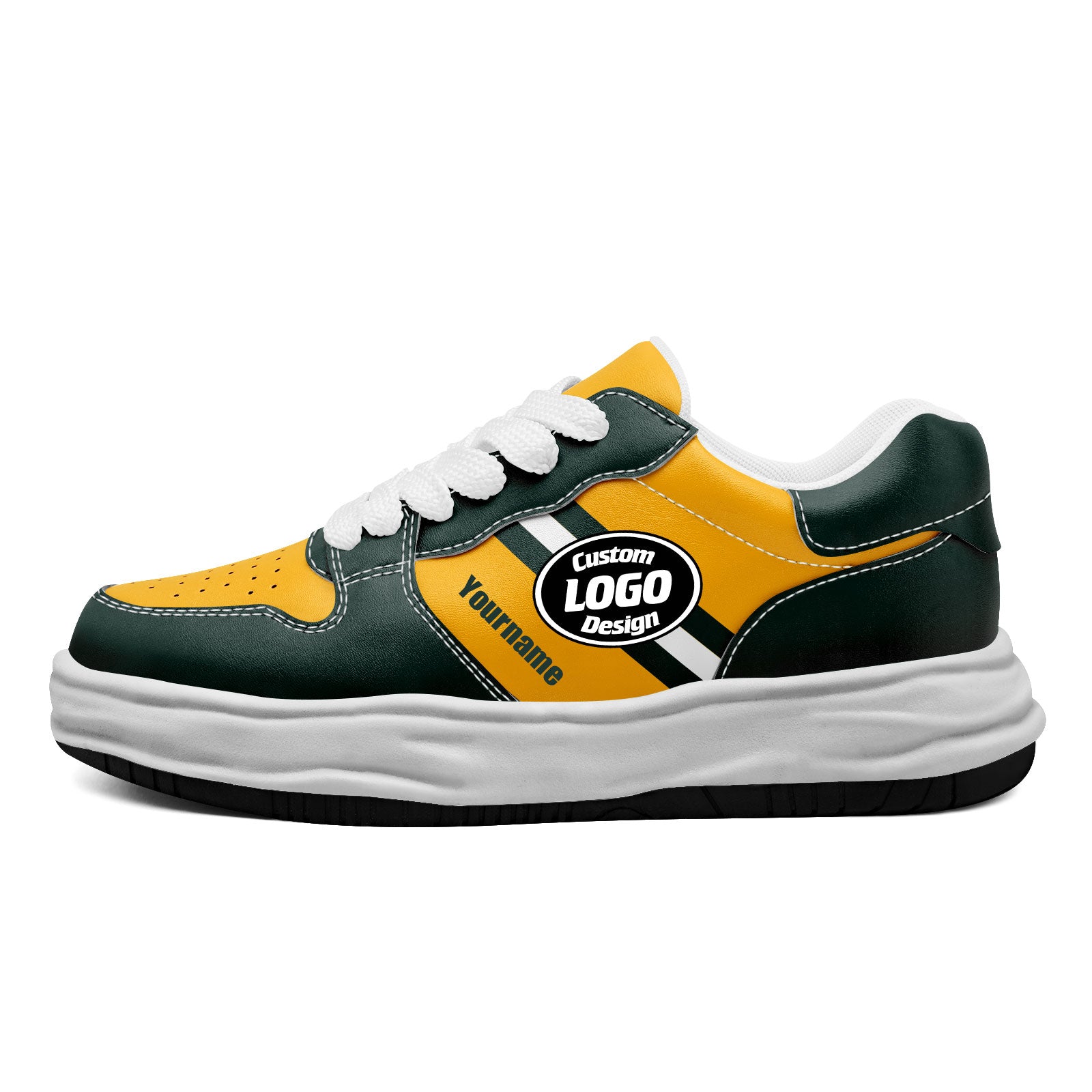 Custom Green Yellow Green Bay Shoes Personalized Sneaker FN032-D020389-13