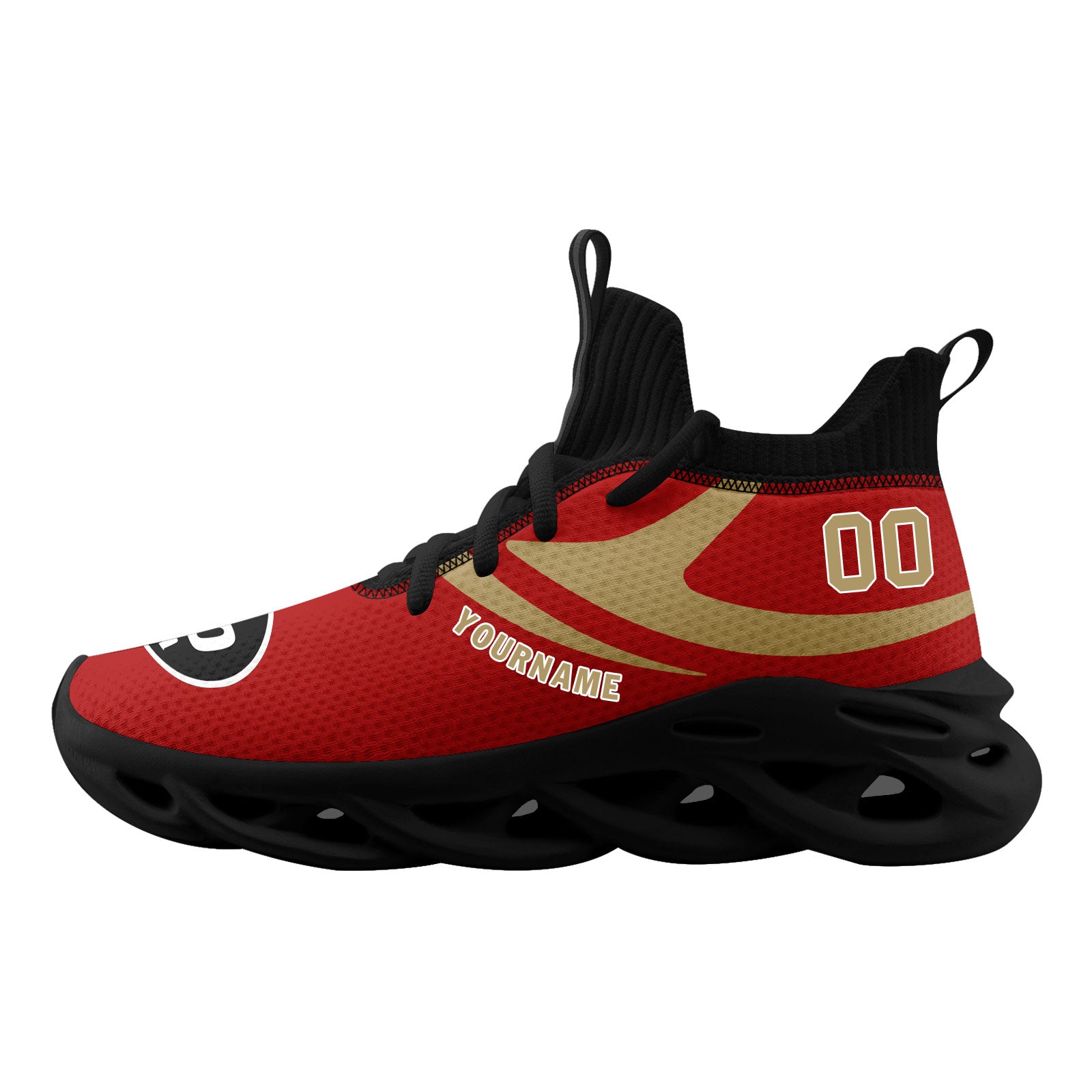 Custom Red San Francisco Football Jersey and Sports Shoes Combo Offer Personalized Combo ZH-D025008-22