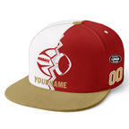 Custom White Red California Hat Sport Design Cap Stitched Adjustable Personalized PR067B-D028017-13