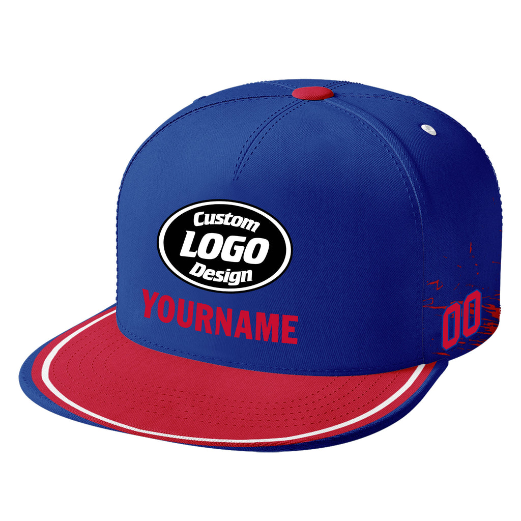 Custom Red Blue Buffalo Football Jersey and Hat Combo Offer Personalized Combo ZH-D020326-4