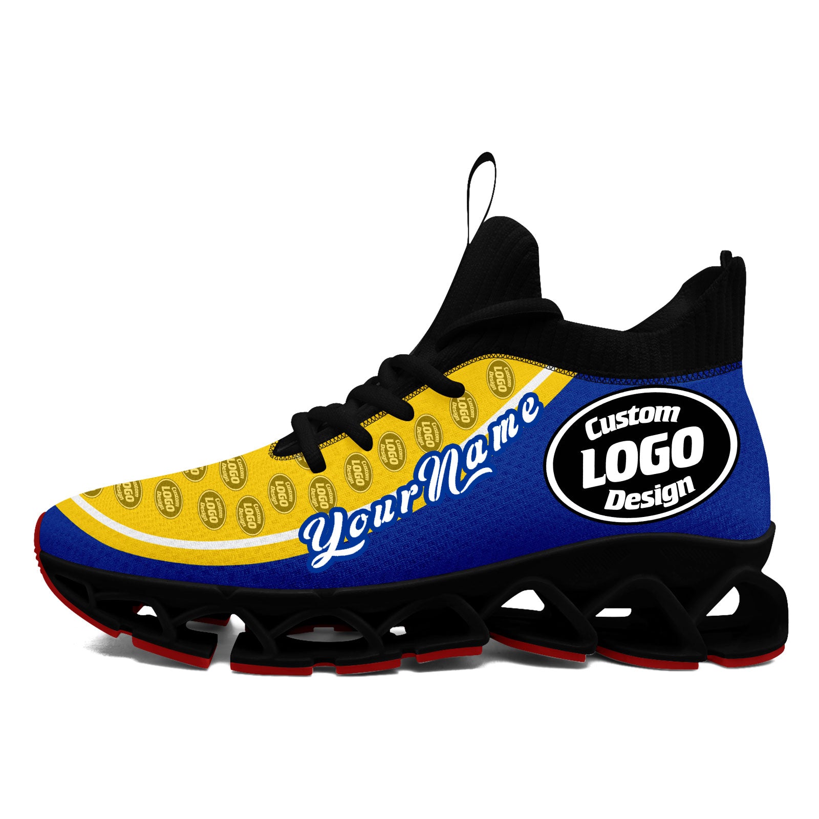 Custom Blue Yellow Maxsoul Shoes Personalized Sneaker FN030XD-D020388-25