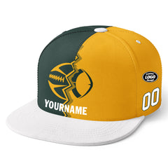 Custom Yellow Green Wisconsin Hat Sport Design Cap Stitched Adjustable Personalized PR067B-D028017-7