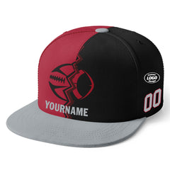 Custom Red Black Georgia Hat Sport Design Cap Stitched Adjustable Personalized PR067B-D028017-2