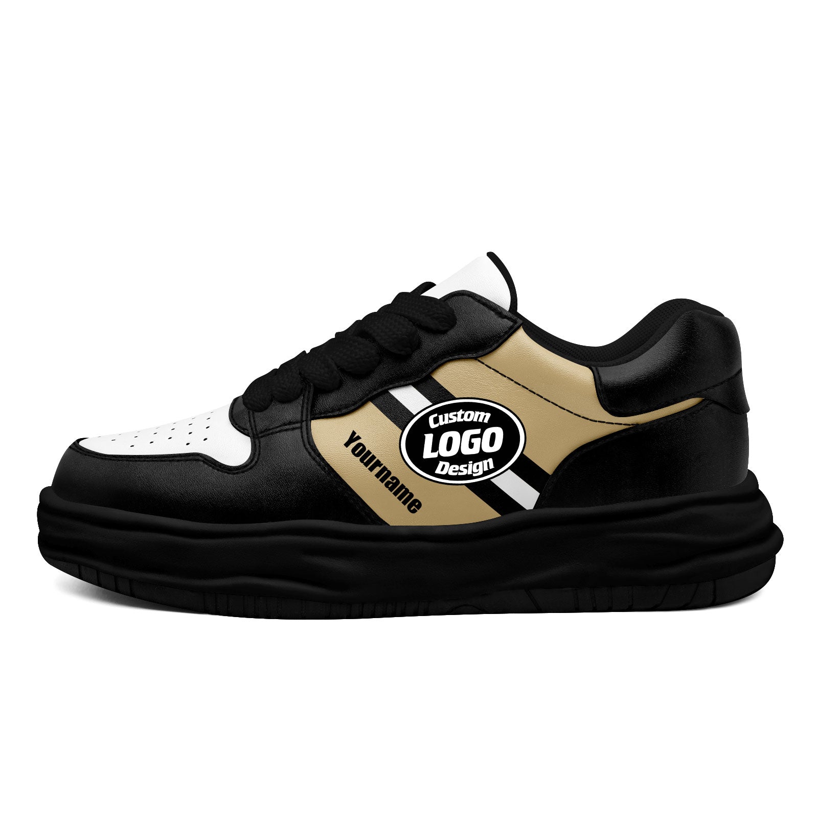 Custom Black Gold New Orleans Shoes Personalized Sneaker FN032-D020389-19