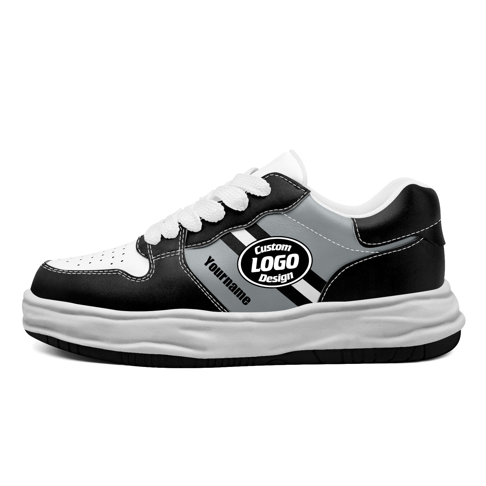 Custom Black Gray Las Vegas Shoes Personalized Sneaker FN032-D020389-20