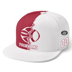 Custom White Red New York Hat Sport Design Cap Stitched Adjustable Personalized PR067B-D028017-11