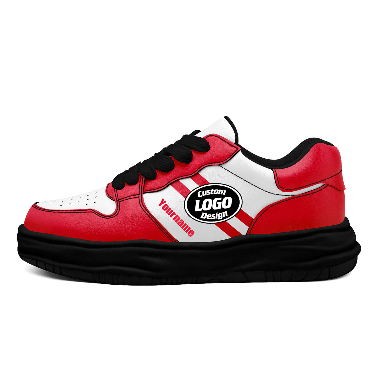 Custom Red White Kansas City Shoes Personalized Sneaker FN032-D020389-18