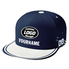 Custom Blue White Dallas Hat Sport Design Cap Stitched Adjustable Personalized PR067B-D020261-9