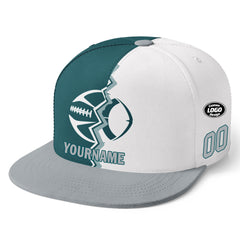 Custom White Green Pennsylvania Hat Sport Design Cap Stitched Adjustable Personalized PR067B-D028017-12