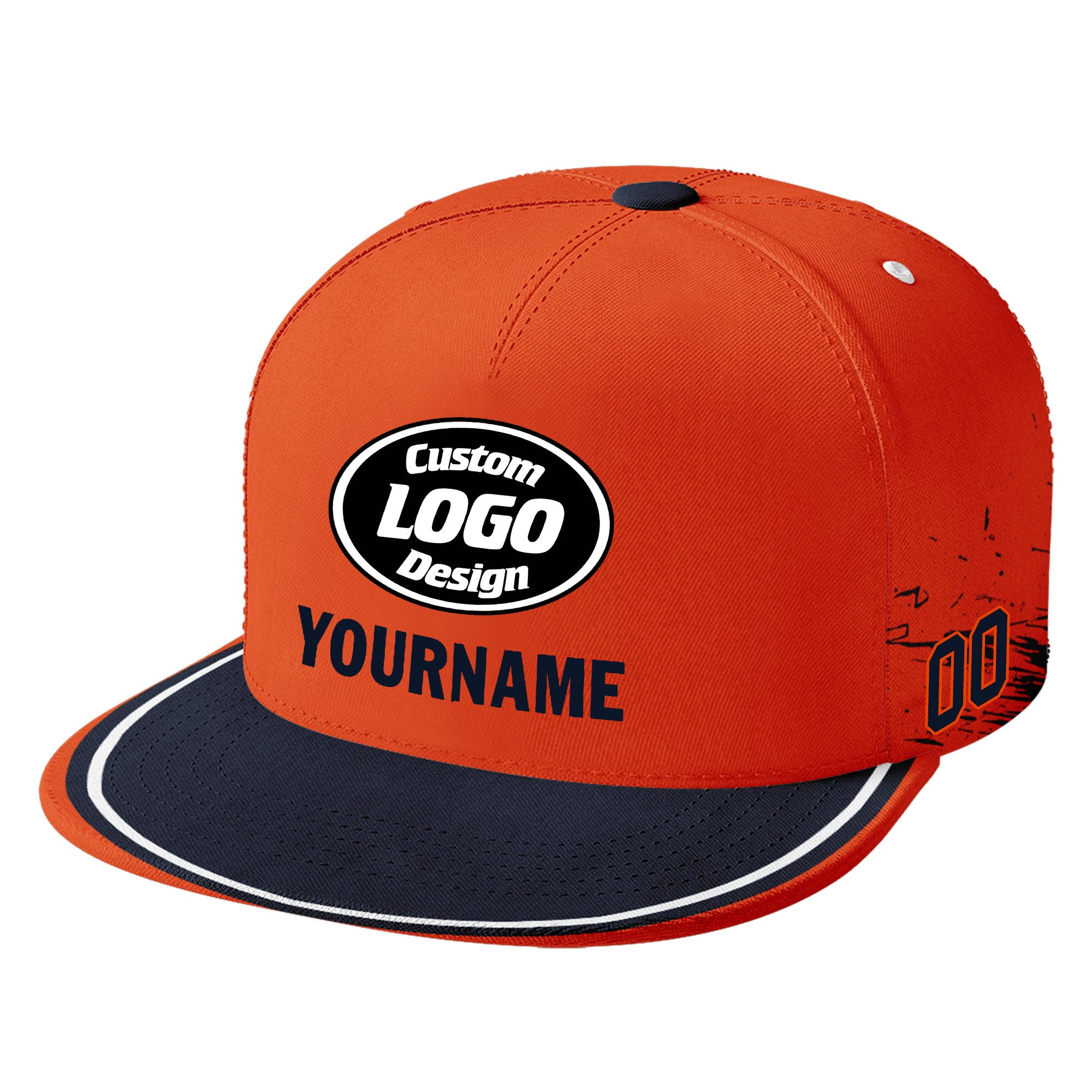Custom Orange Blue Chicago Football Jersey and Hat Combo Offer Personalized Combo ZH-D020326-7