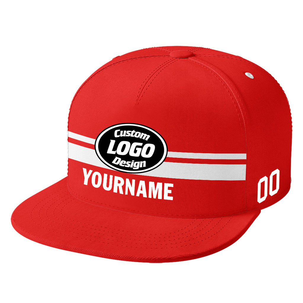 Custom Red New York Hat Sport Design Cap Stitched Adjustable Personalized PR067B-D020262-21