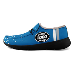 Custom Blue White Detroit Shoes Personalized Sneaker FN042-D020279-11