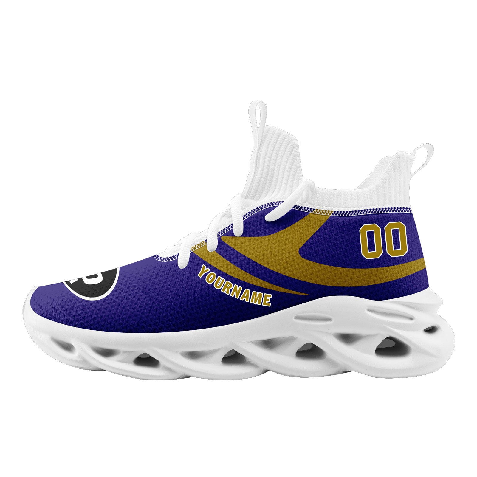 Custom Purple Baltimore Football Jersey and Sports Shoes Combo Offer Personalized Combo ZH-D025008-4
