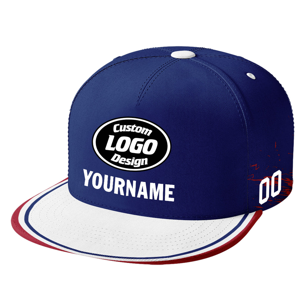 Custom Blue White New York Football Jersey and Hat Combo Offer Personalized Combo ZH-D020326-21