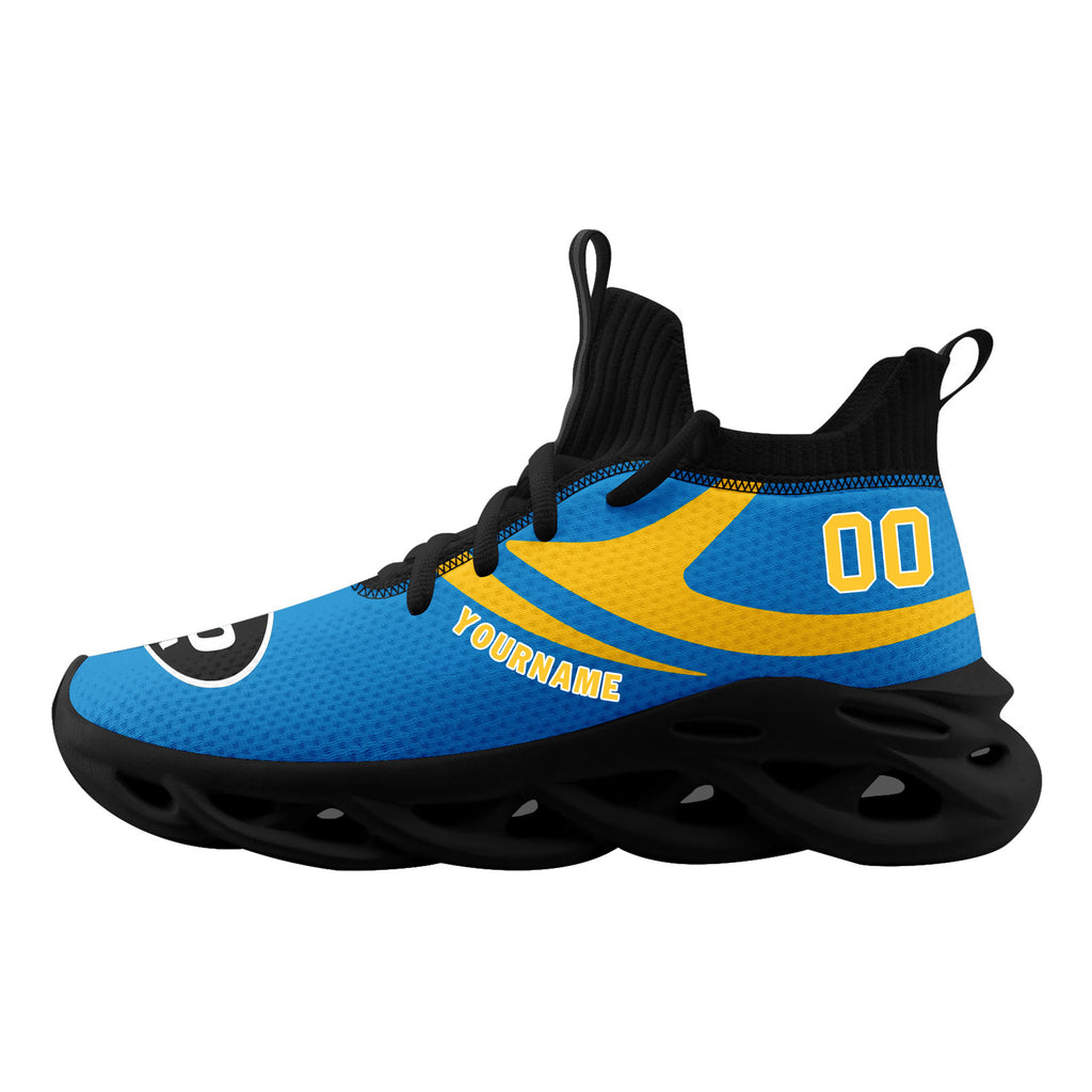 Custom Blue Los Angeles Football Jersey and Sports Shoes Combo Offer Personalized Combo ZH-D025008-24