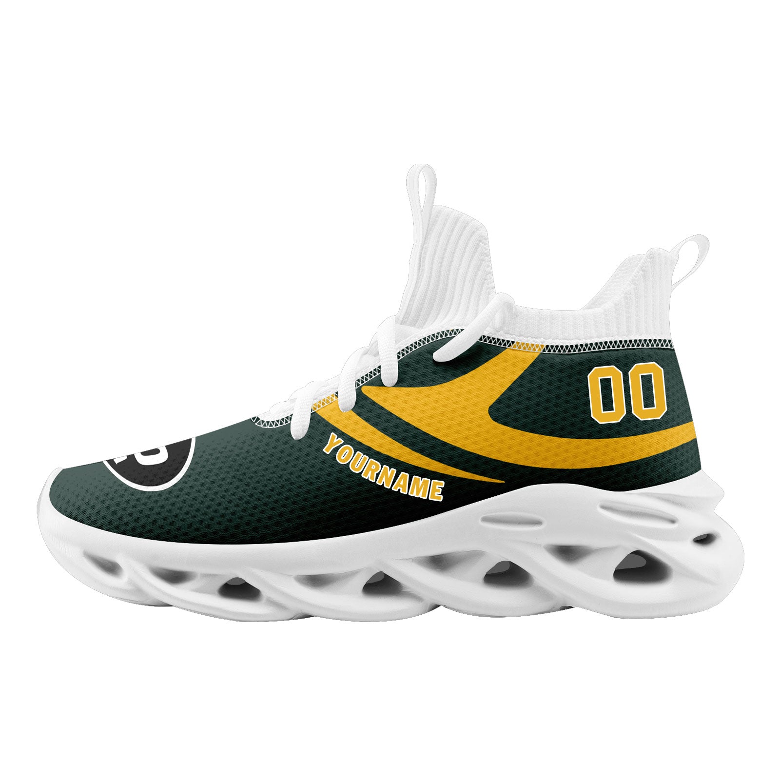 Custom Green Green Bay Football Jersey and Sports Shoes Combo Offer Personalized Combo ZH-D025008-13