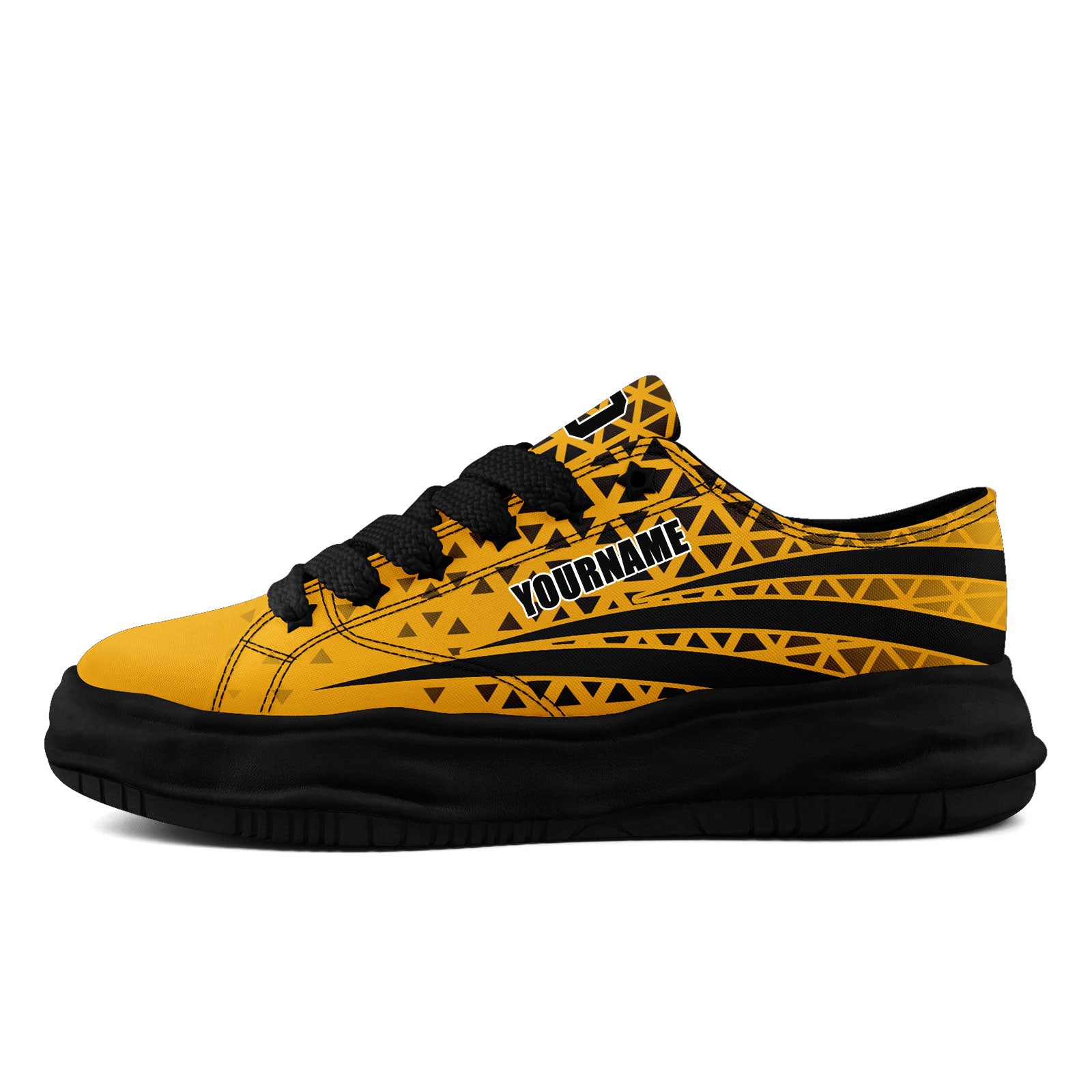 Custom Yellow Black Pennsylvania Football Jersey and Sports Shoes Combo Offer Personalized Combo ZH-D023031-30