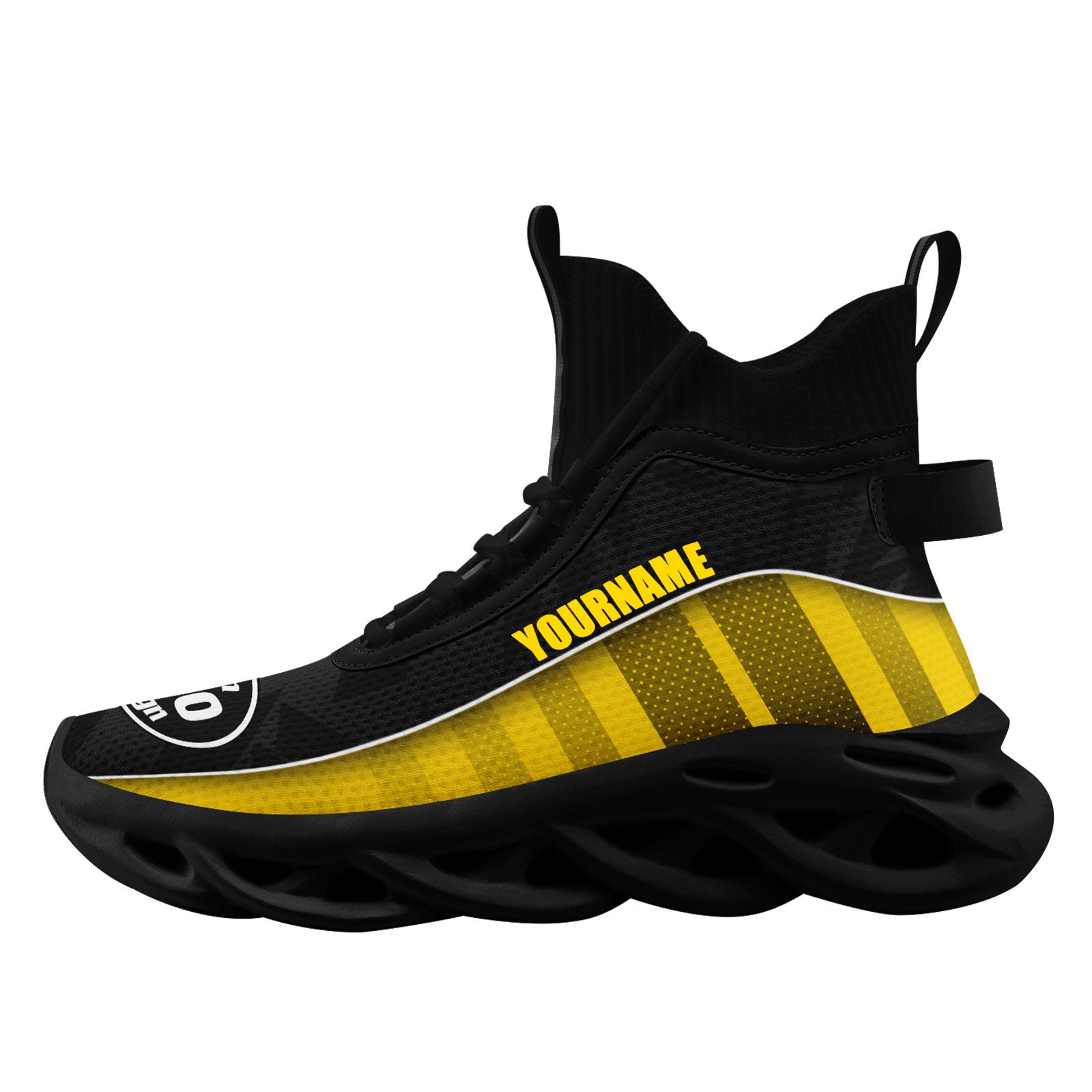 Custom Black Yellow Jersey MaxSoul Shoes and Hat Combo Offer Personalized Combo ZH-D020234-7