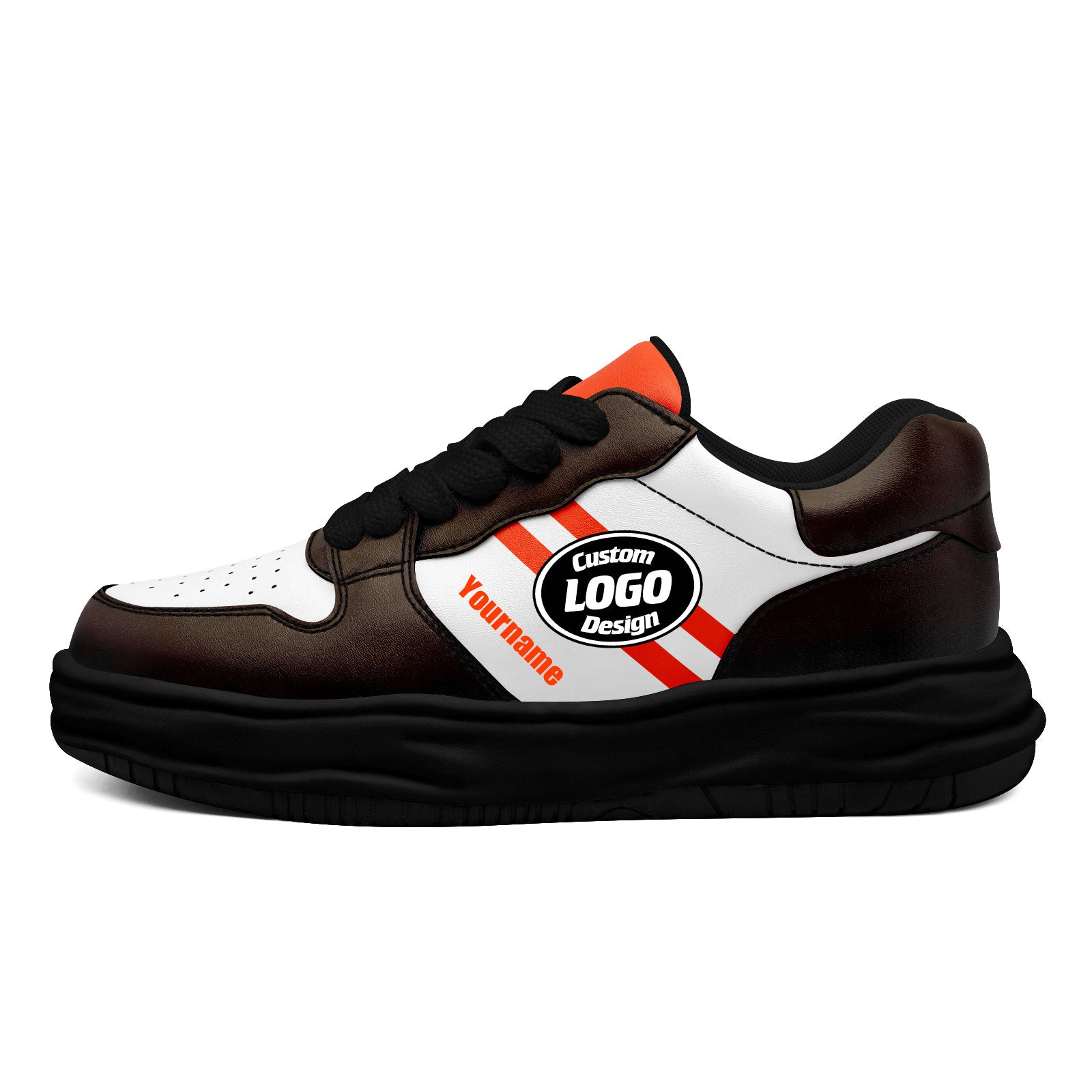 Custom Brown Orange Cleveland Shoes Personalized Sneaker FN032-D020389-8