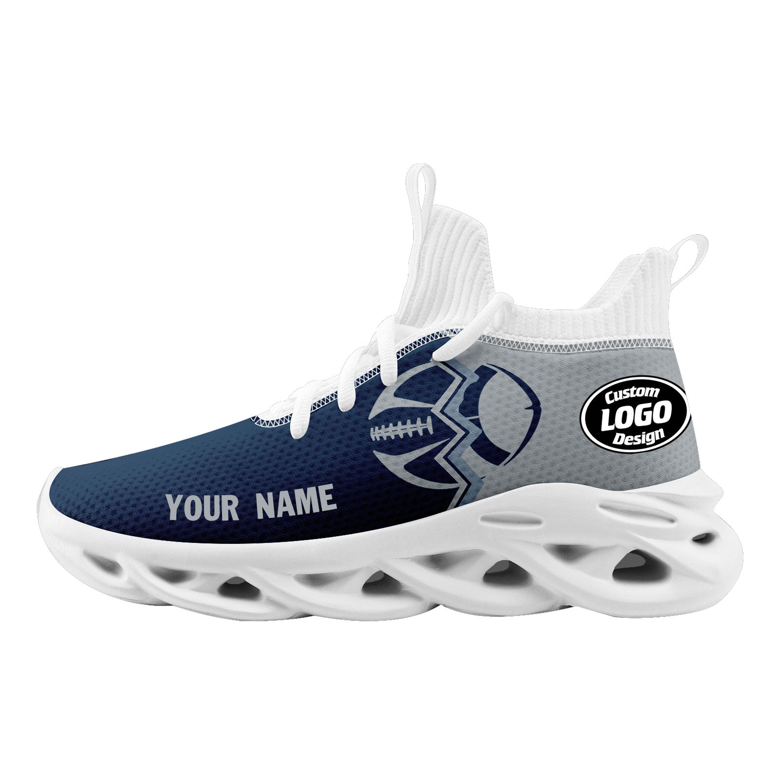 Custom Blue Grey Washington MaxSoul Shoes and Hat Combo Offer Personalized Combo ZH-D028017-14