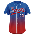 Custom Blue Red Fade Fashion Personalized Authentic Baseball Jersey BSBJ01-D0a70bd