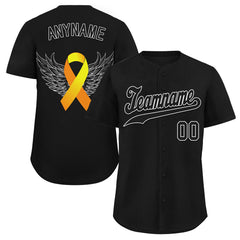 Custom Black World Cancer Day Personalized Authentic Baseball Jersey BSBJ01-E06020-16