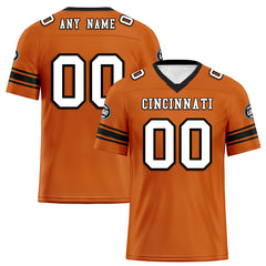 Custom Orange Black Cincinnati Personalized Authentic Football Jersey FBJ02-D020256-30