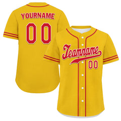 Custom Yellow Classic Style Red Personalized Authentic Baseball Jersey UN002-bd0b00d8-8