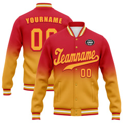 Custom Red Yellow Fade Fashion Jacket Bomber Full-Snap Varsity Letterman Personalized Jacket FZ005-D020229-14