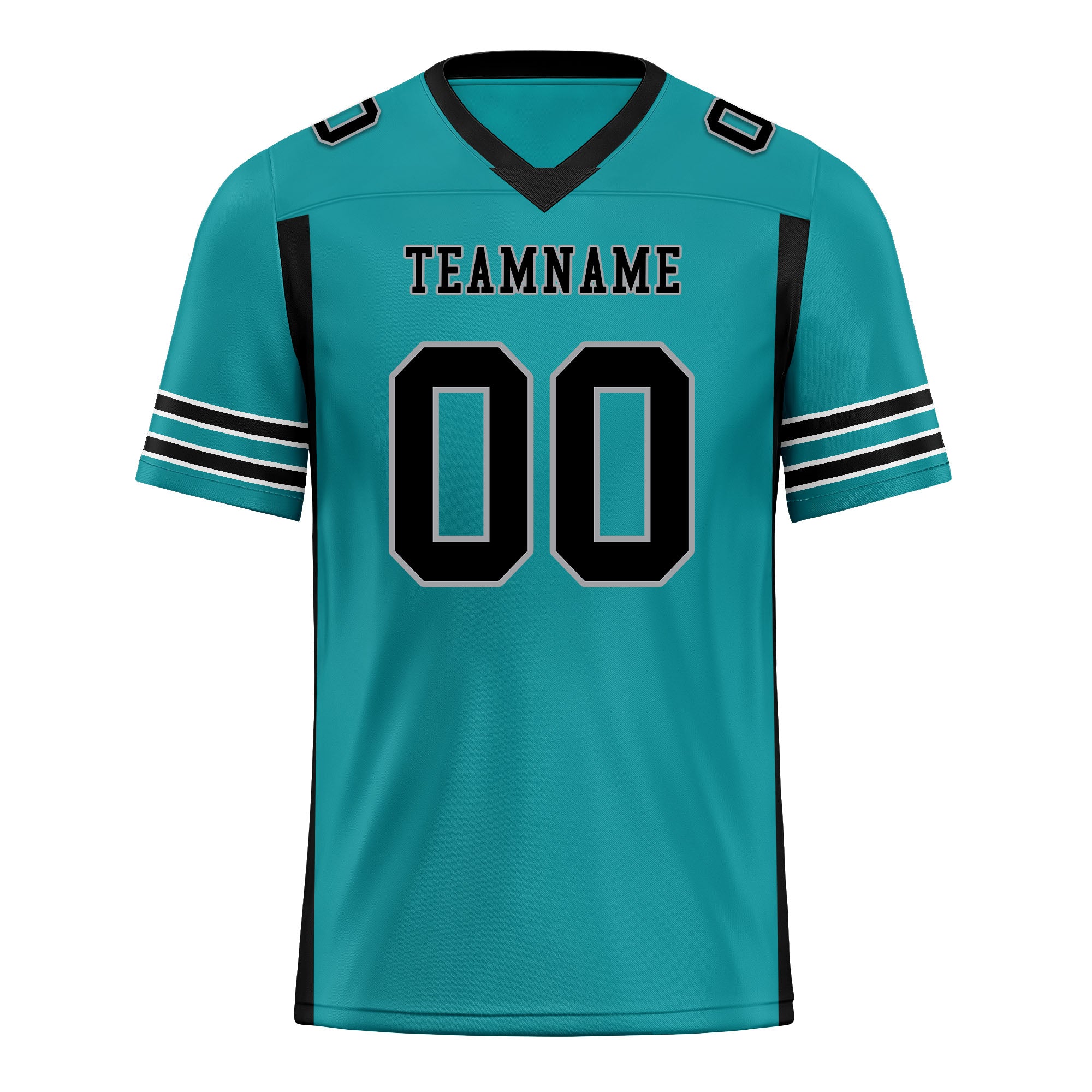 Custom Dark Geen Black Striped Sleeves Personalized Authentic Football Jersey FBJ02-D06070