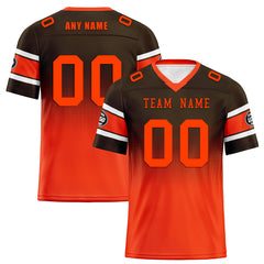 Custom Brown Orange Cleveland Football Jersey and Hat Combo Offer Personalized Combo ZH-D020326-8