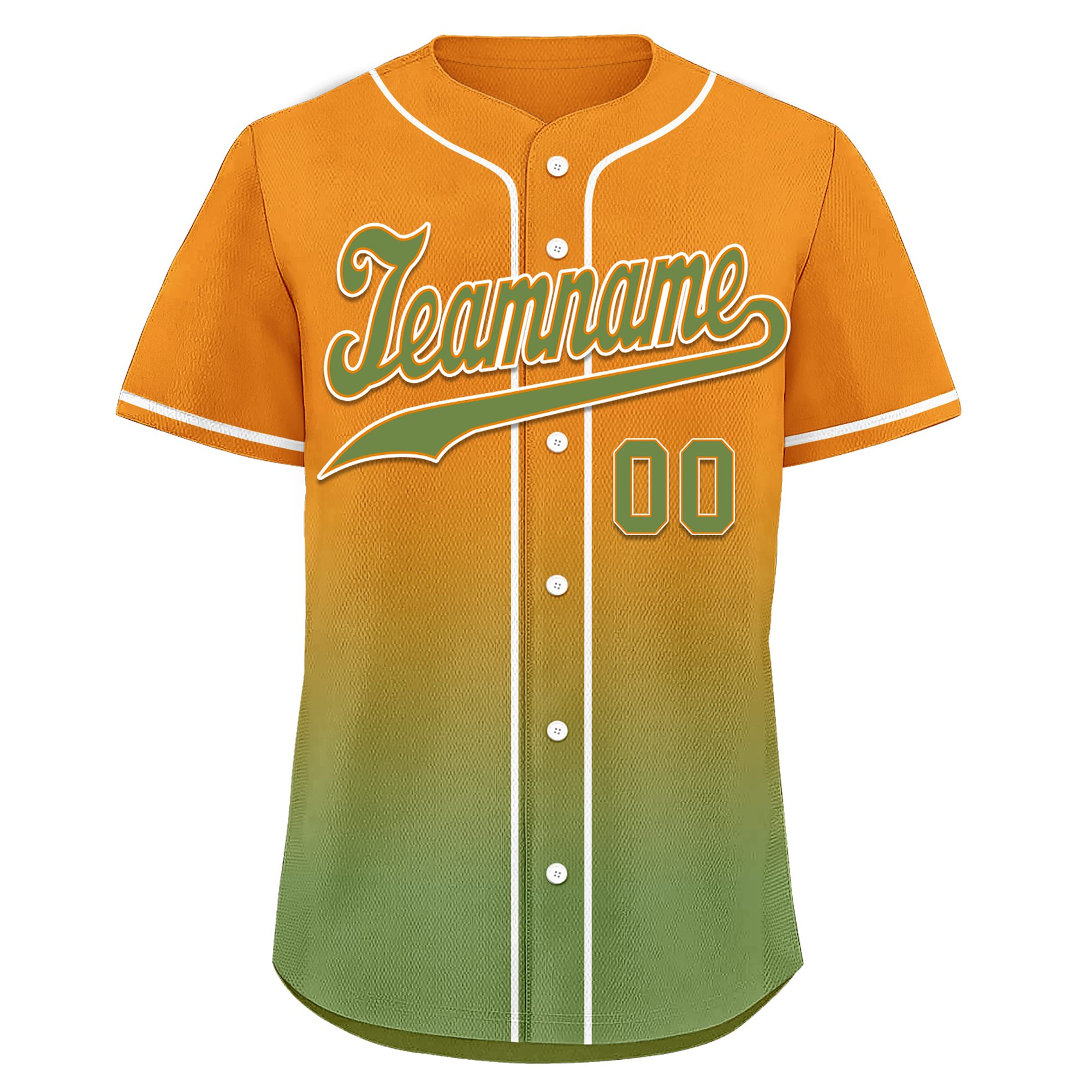 Custom Orange Green Fade Fashion Personalized Authentic Baseball Jersey BSBJ01-D0a70b9