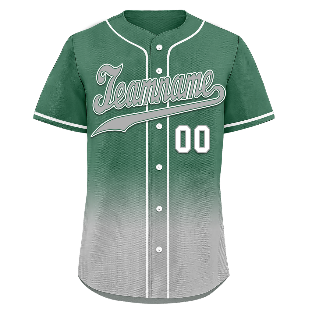 Custom Green Grey Fade Fashion Personalized Authentic Baseball Jersey BSBJ01-D0a70c9